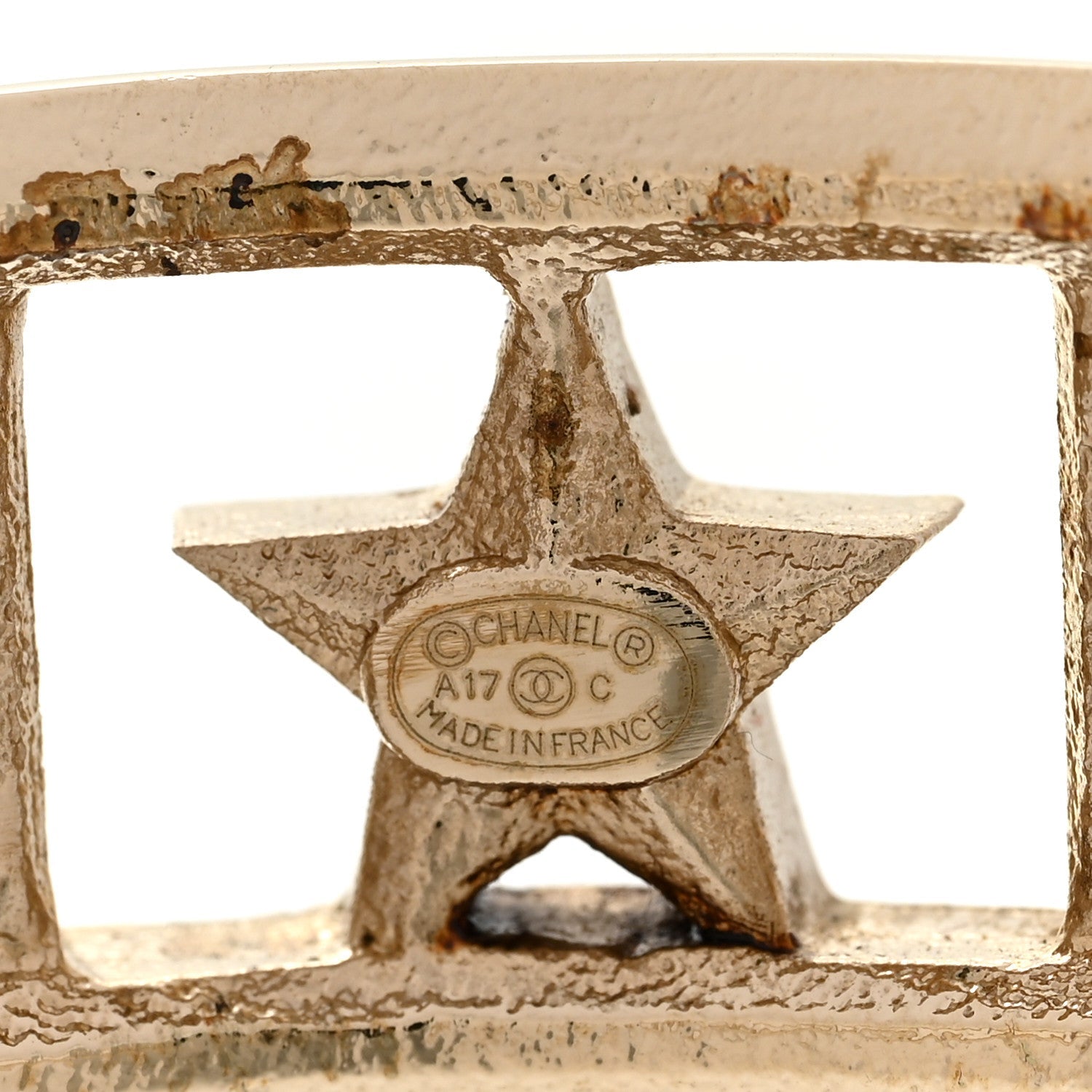 Crystal Baguette Logo Cuff Bracelet Gold