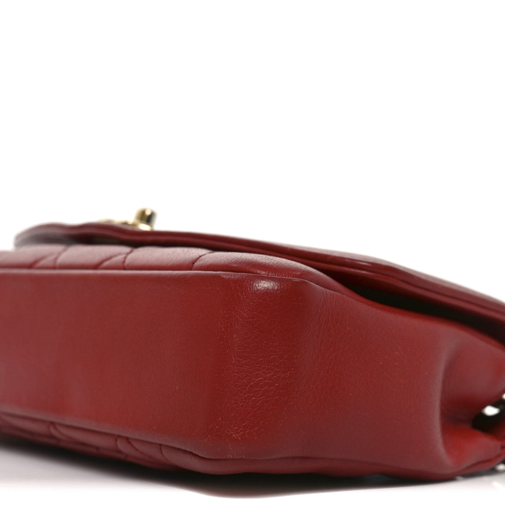 Chanel Lambskin Quilted Small Single Flap Red
