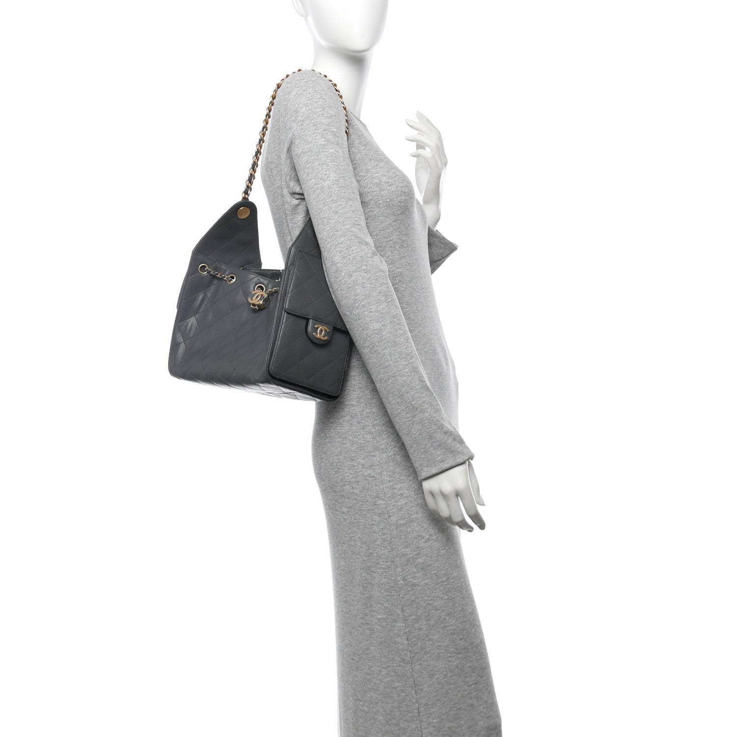 Chanel Caviar Quilted Small Chanel 25 Handbag Dark Grey