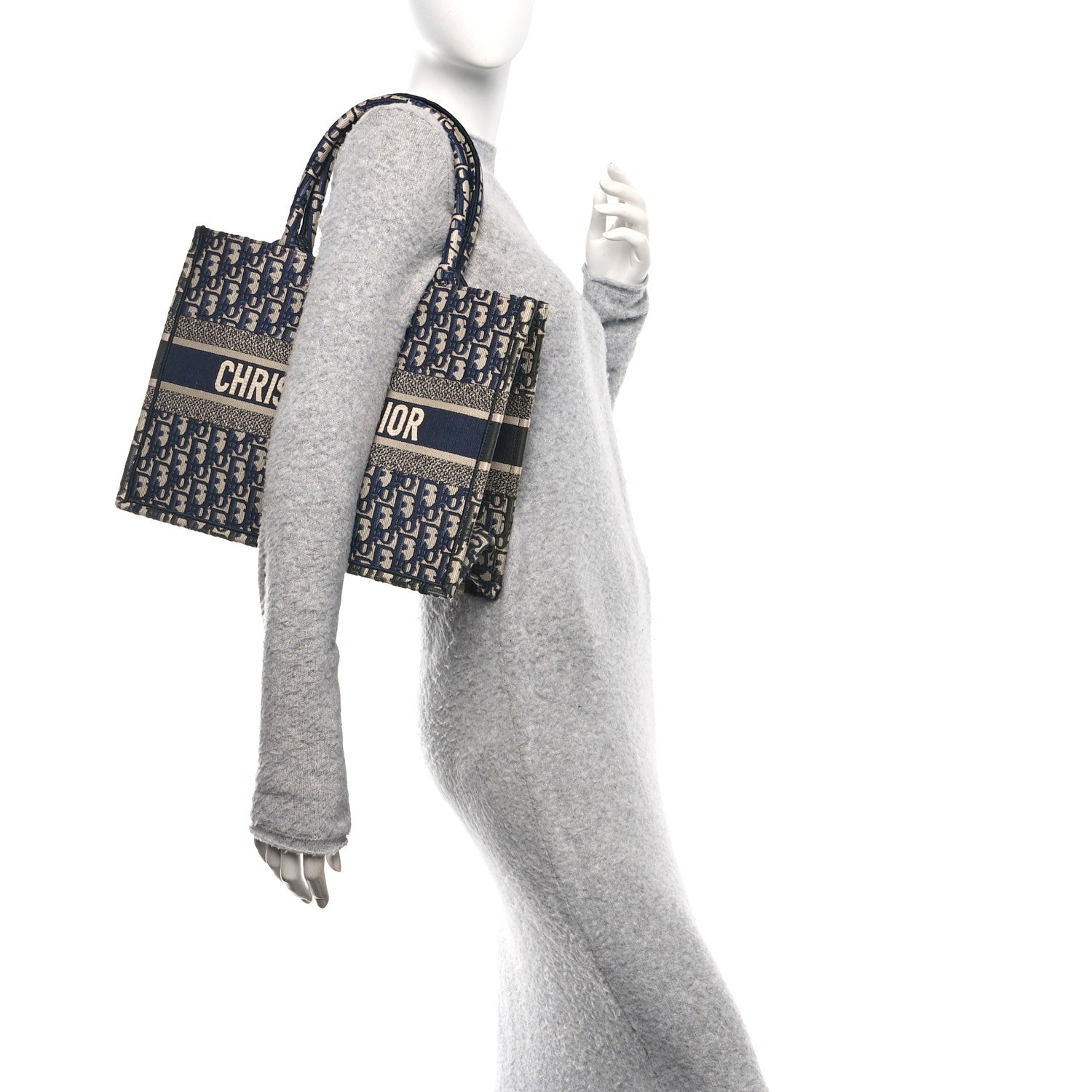Christian Dior Oblique Medium Book Tote Blue Multicolor