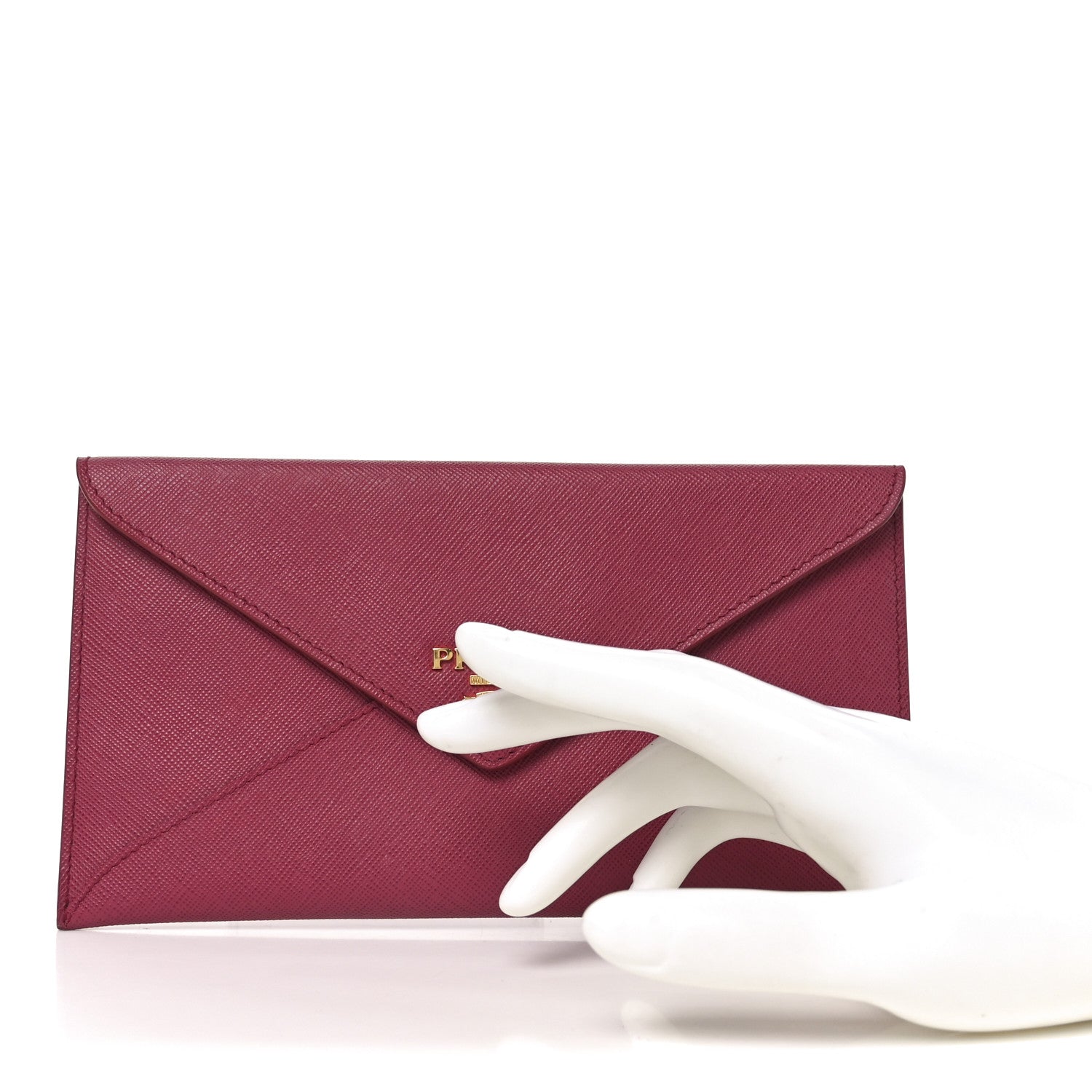 Prada Saffiano Metal Envelope Wallet Ibisco