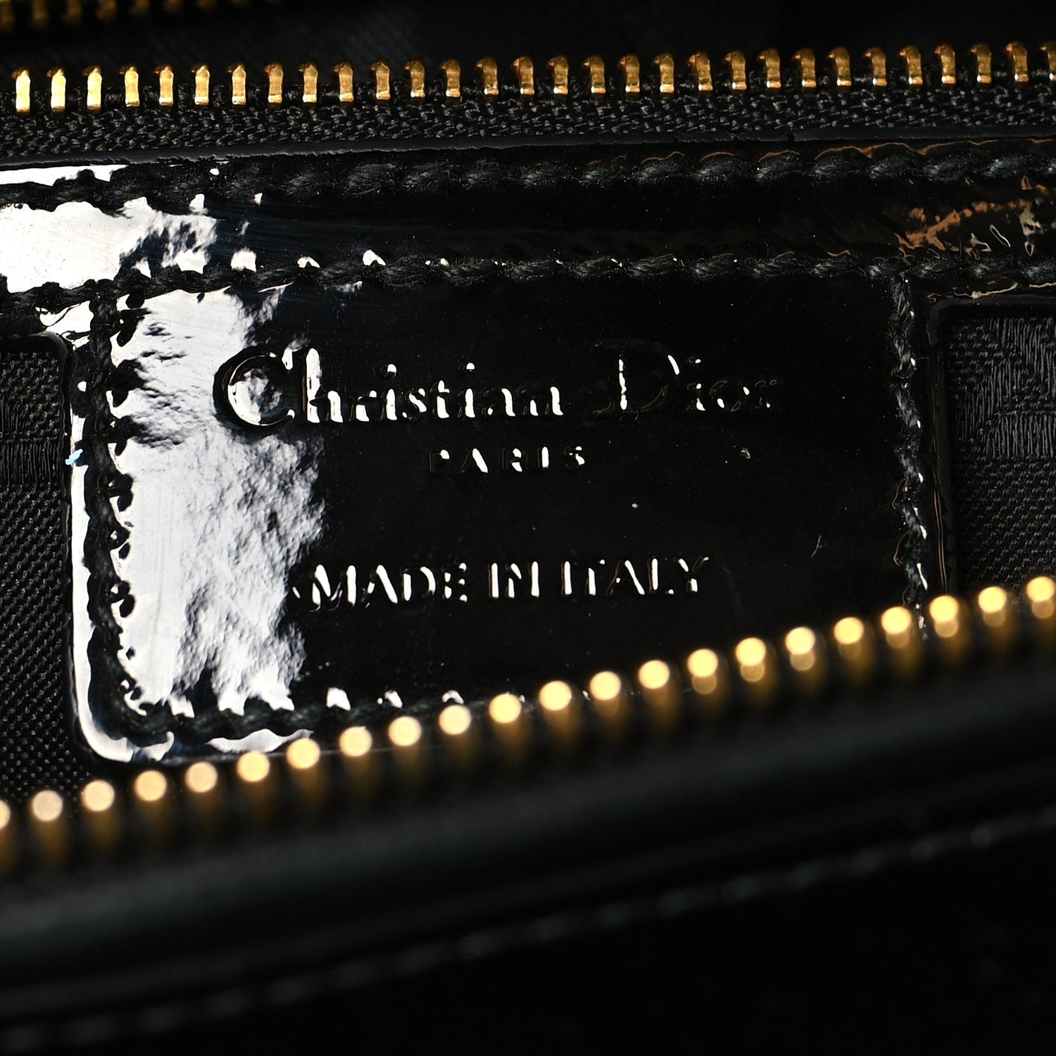 Christian Dior Patent Cannage Large Lady Dior Black
