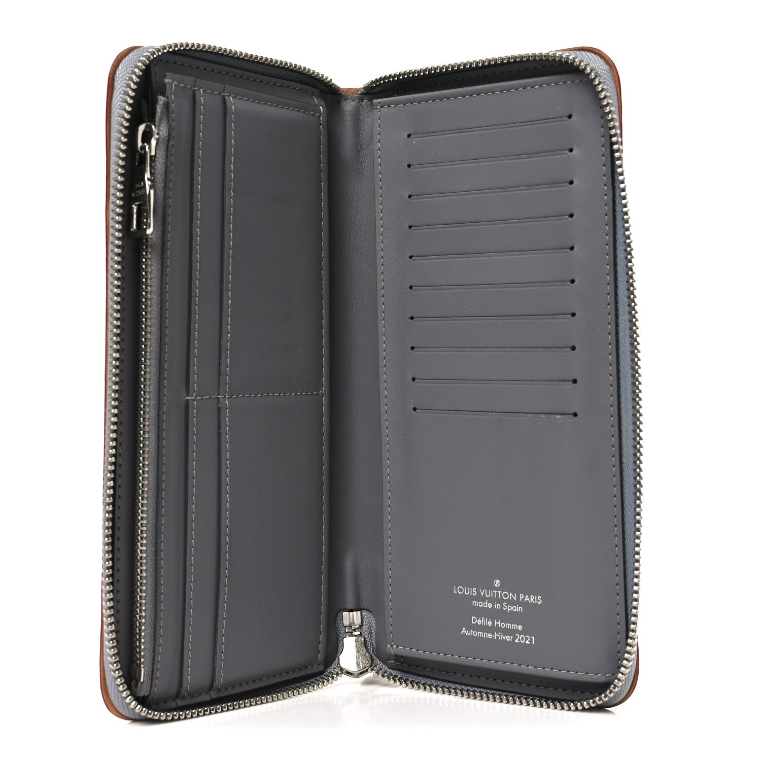 Louis Vuitton Monogram Mirror Zippy Wallet Silver