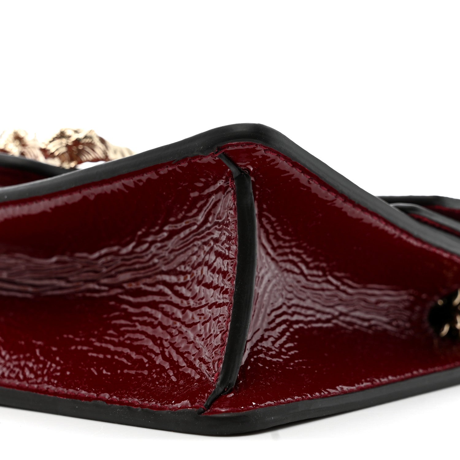 Gucci Crinkled Patent Mini Dionysus Shoulder Bag Rosso Ancora Red
