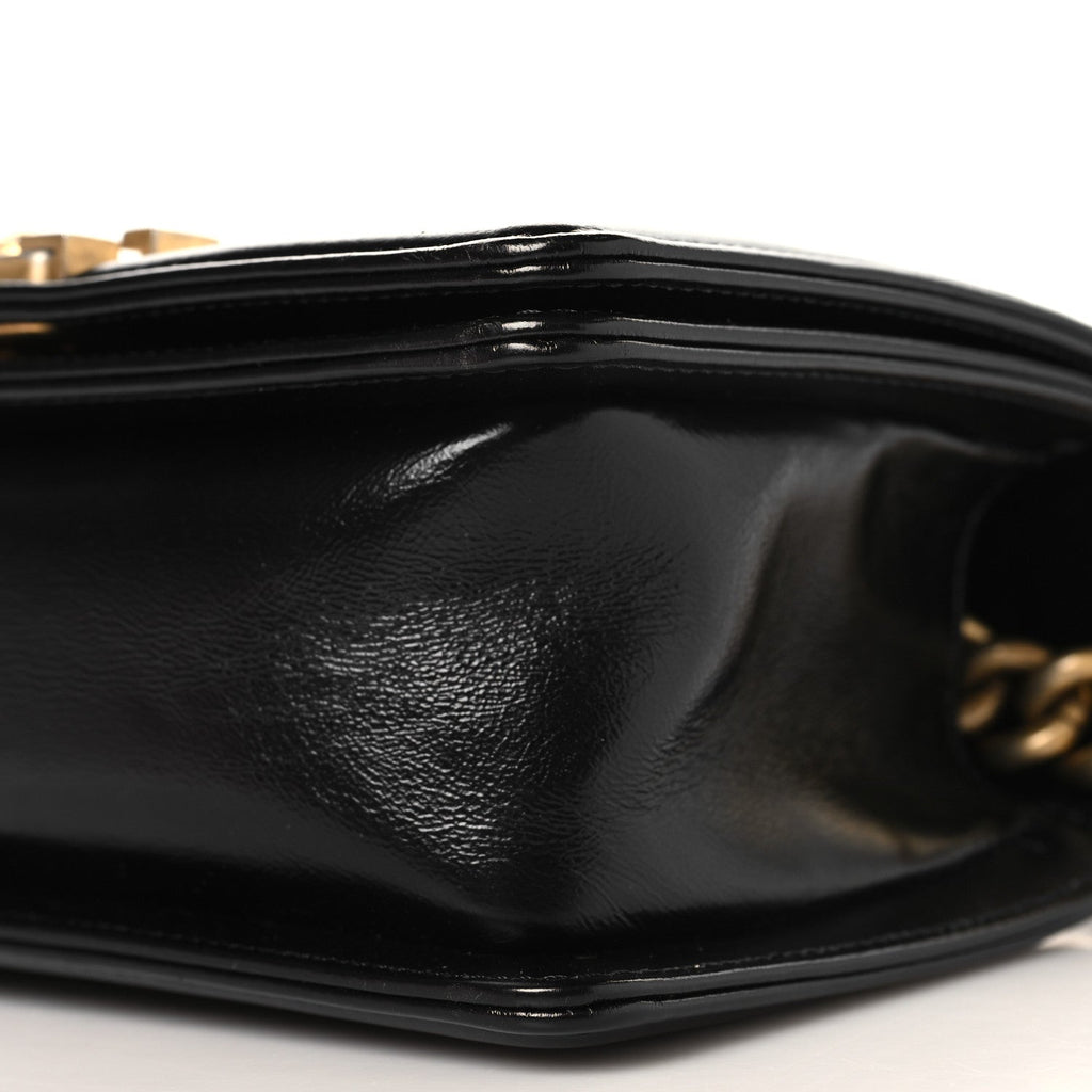 Chanel Metallic Glazed Calfskin Small Boy Flap Black Gold