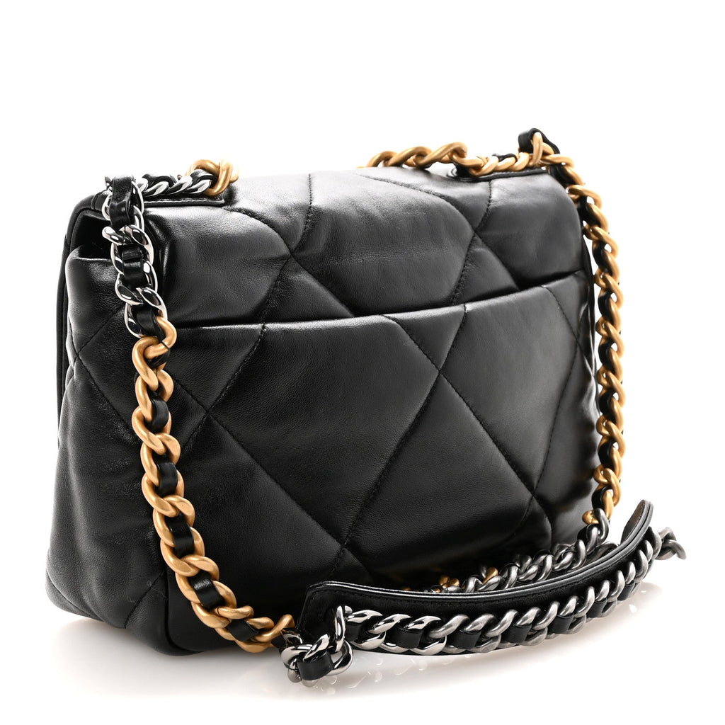 Chanel Lambskin Quilted Medium Chanel 19 Flap Black