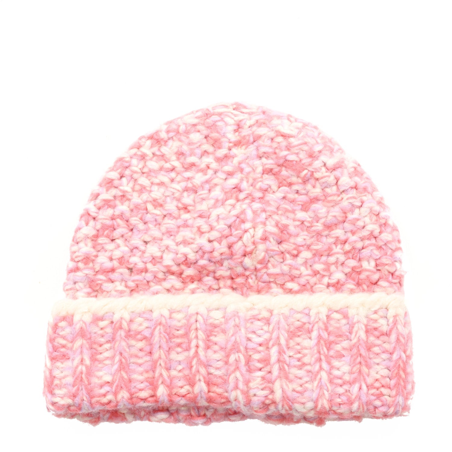 Cashmere Silk CC Beanie Hat M Pink White Lilac