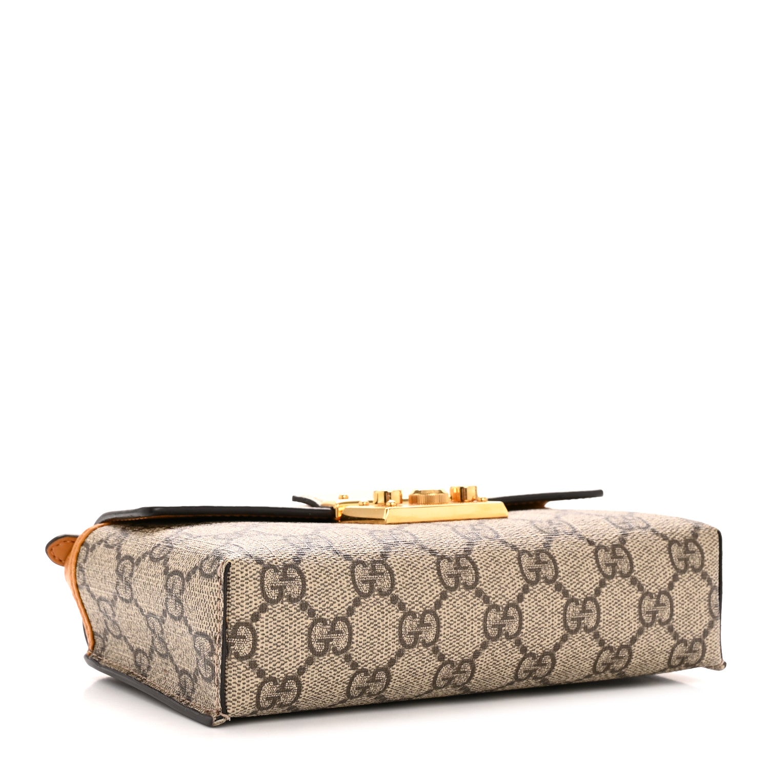 Gucci GG Supreme Monogram New Sakai Calfskin Mini Padlock Top Handle Shoulder Bag Beige Ebony Mystic White Sun Oil