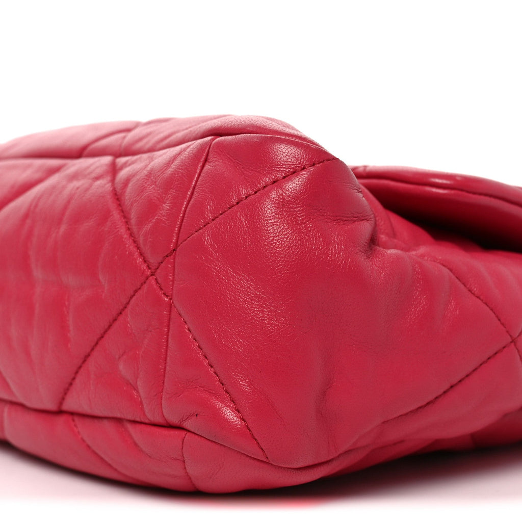 Chanel Goatskin Quilted Large Chanel 19 Flap Dark Pink