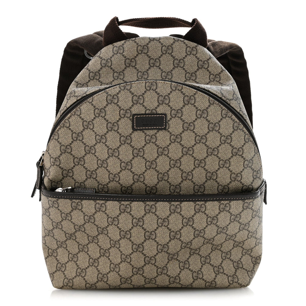 Gucci GG Supreme Monogram Margaux Calfskin Childrens Day Backpack Beige Ebony Cocoa Dark Chocolate