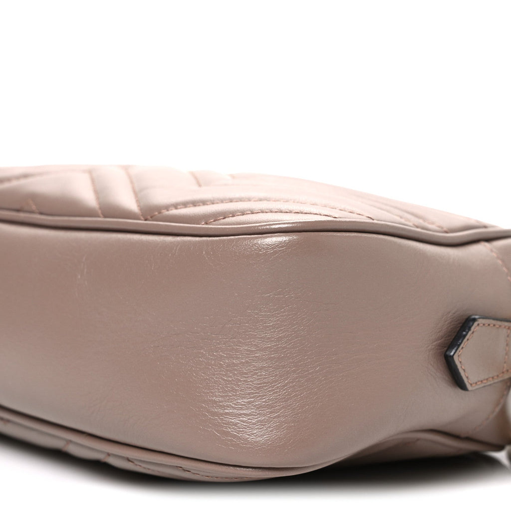 Gucci Calfskin Matelasse Small GG Marmont Chain Shoulder Bag Porcelain Rose