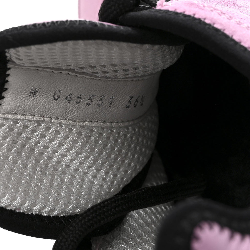 Chanel Suede Calfskin Nylon Grosgrain CC Sneakers 36.5 Dark Pink