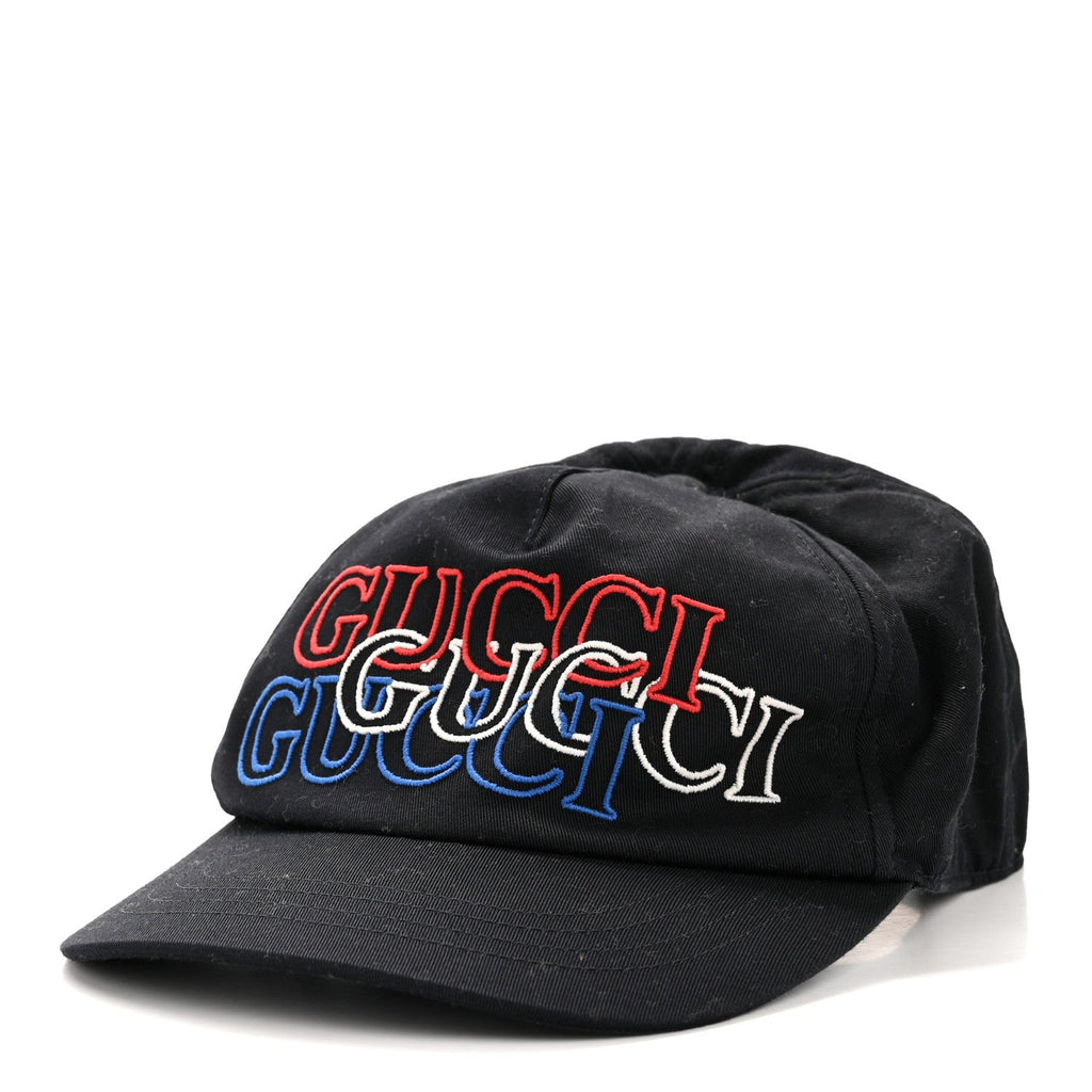 Gucci Cotton Embroidered Baseball Hat S Blue Red White