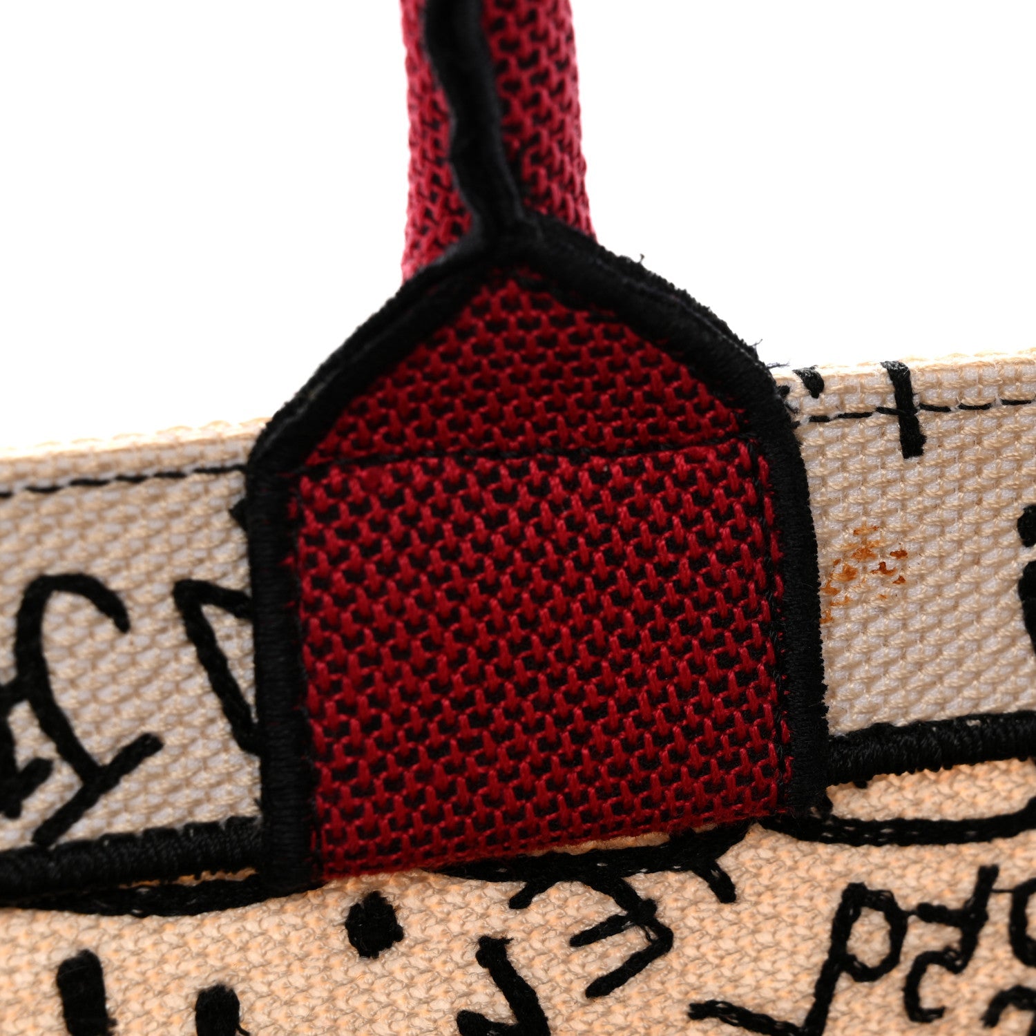Christian Dior Canvas Embroidered Medium Dioramour Graffiti Book Tote Latte Multicolor