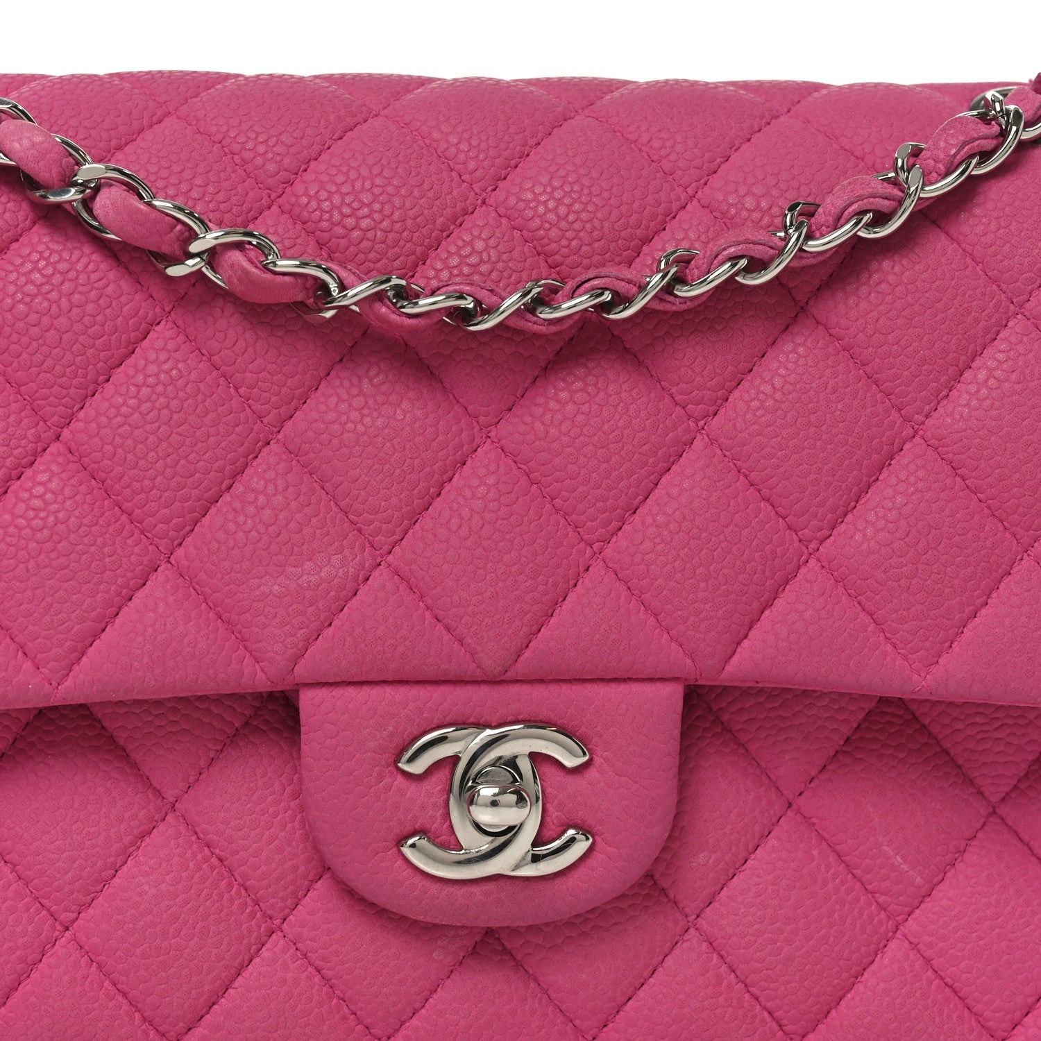 Chanel Iridescent Caviar Quilted Medium Double Flap Pink