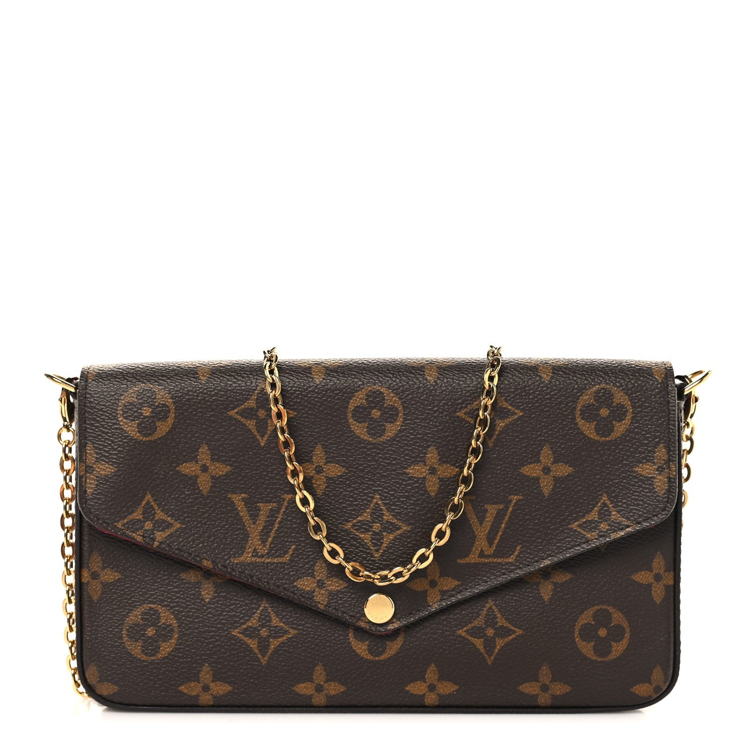 Louis Vuitton Monogram Pochette Felicie Chain Wallet Fuchsia