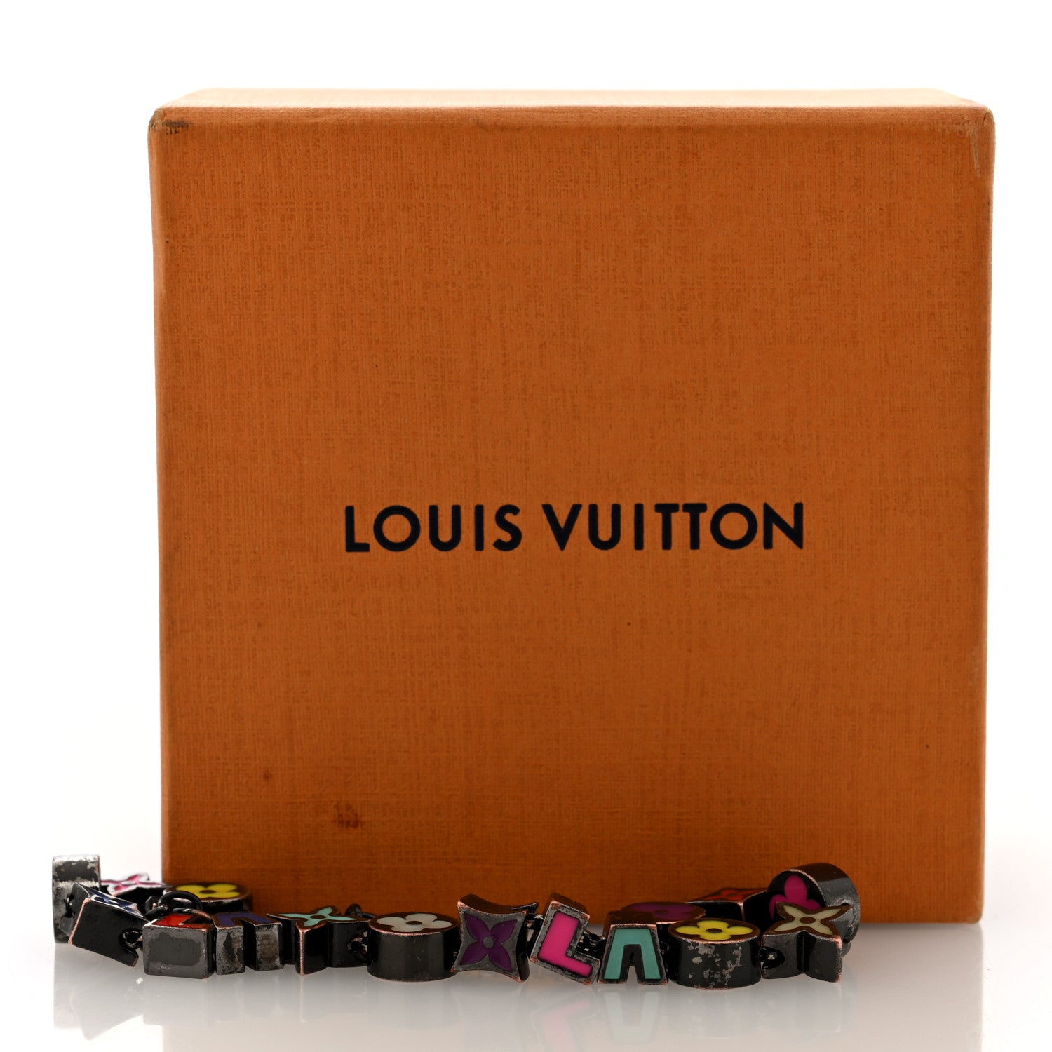 Louis Vuitton Metal Enamel Monogram Party Bracelet Black Multicolor