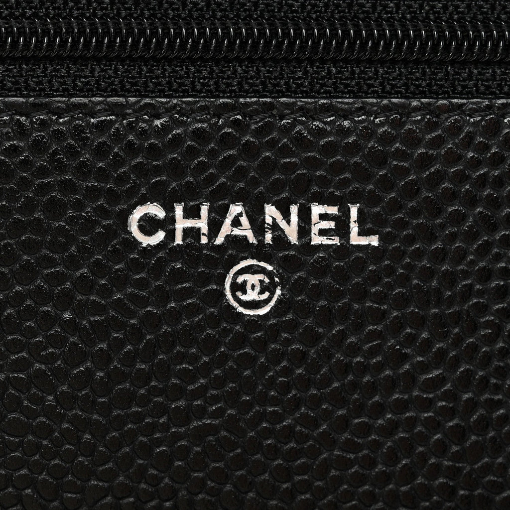 Chanel Caviar Quilted Wallet on Chain WOC Black