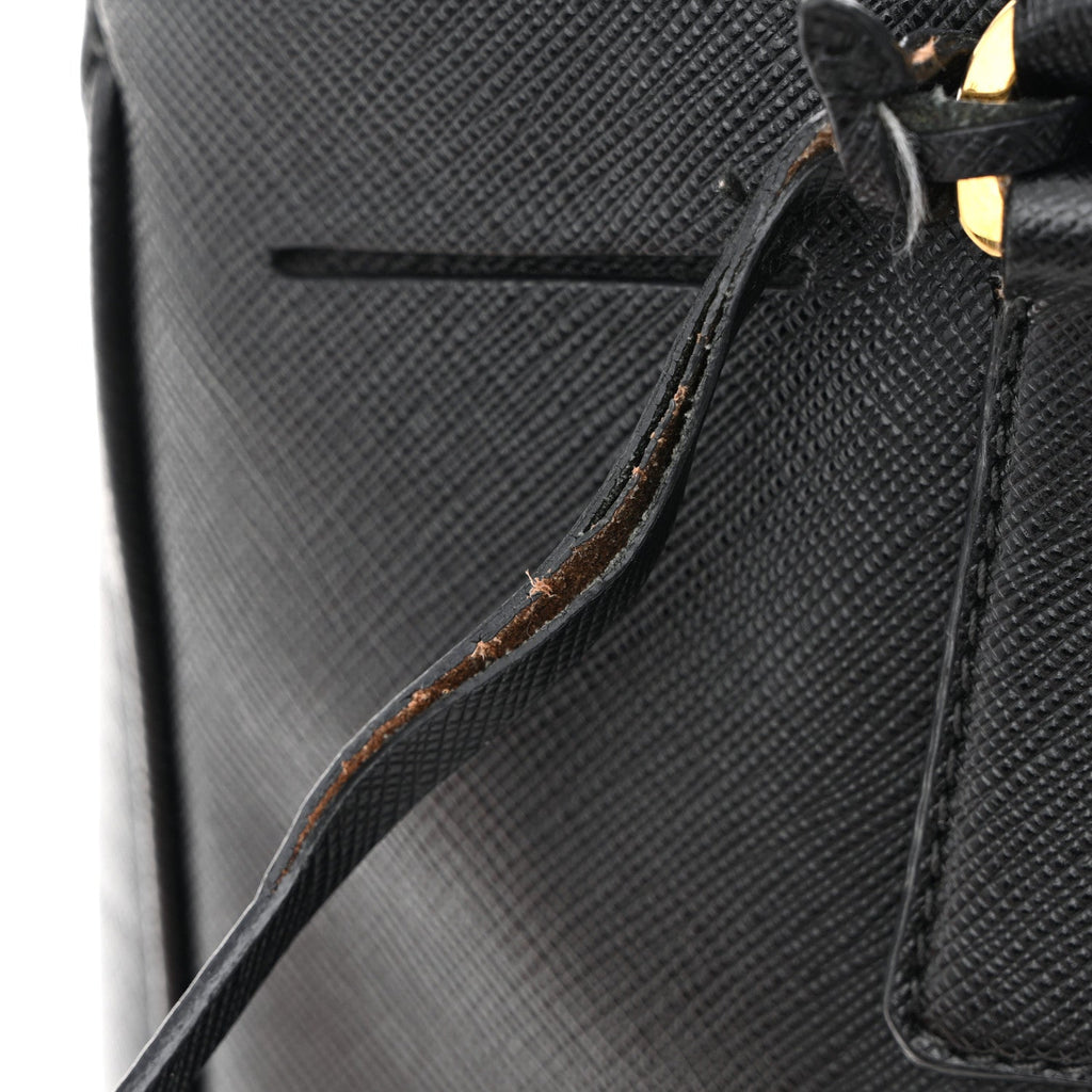 Prada Saffiano Lux Small Galleria Double Zip Tote Black