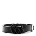 Gucci Azalea Calfskin Enamel Monochrome Double G 30mm Belt 85 34 Black