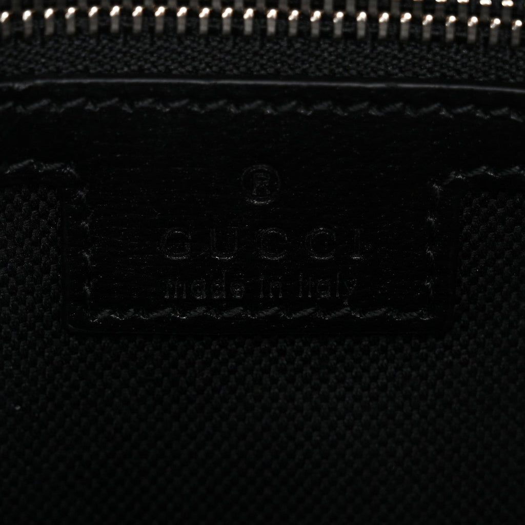 Gucci GG Supreme Monogram Azalea Calfskin Retro Interlocking G Wristlet Shoulder Bag Black