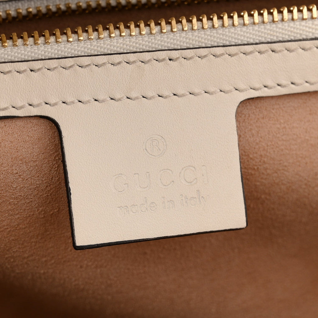 Gucci Guccissima Medium Padlock Shoulder Bag Black Mystic White