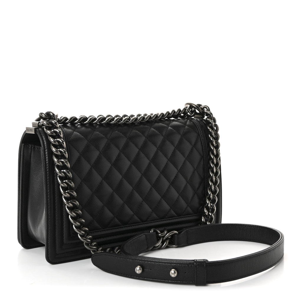 Chanel Caviar Quilted Medium Boy Flap Black