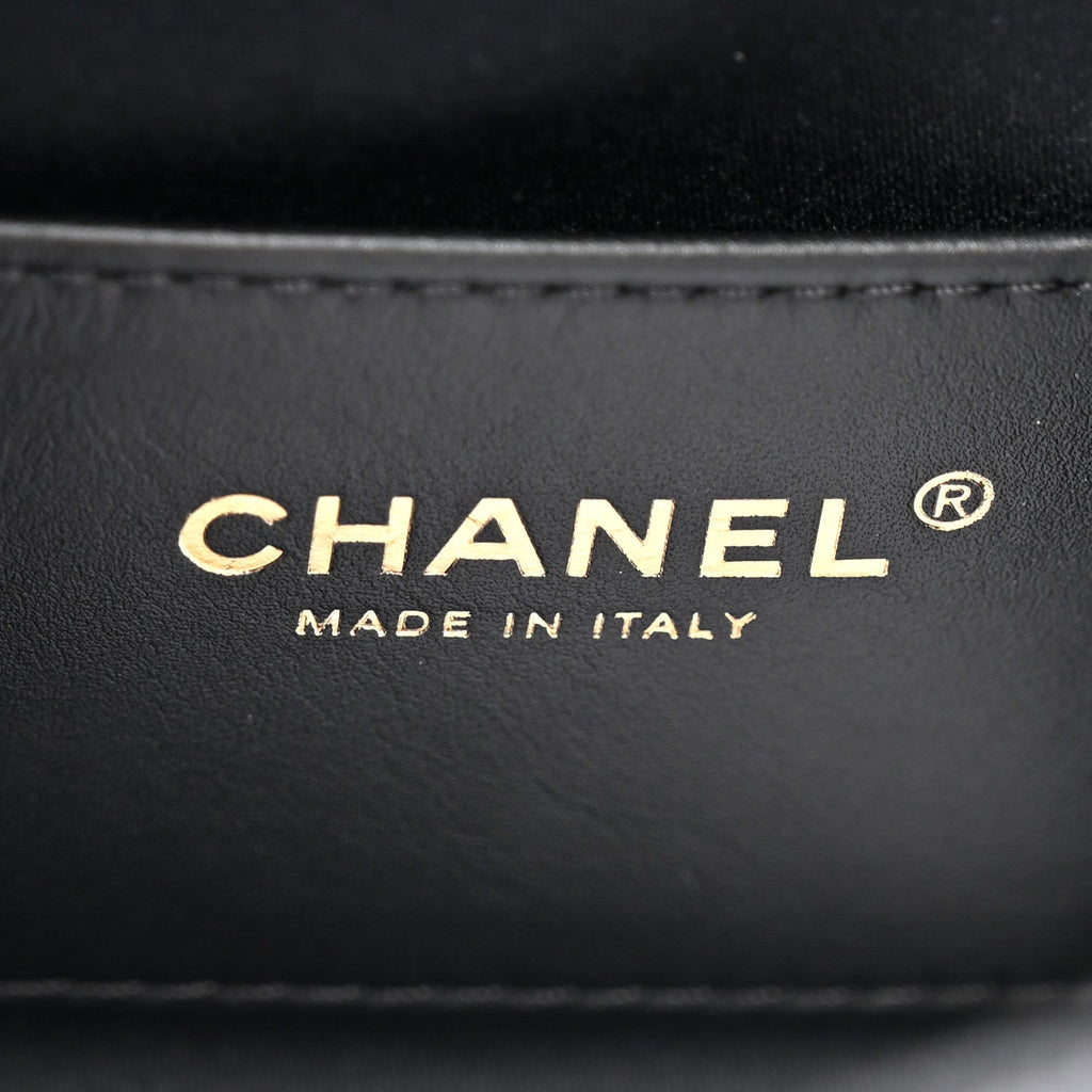 Chanel Washed Denim Quilted Mini Chanel 25 Handbag Black