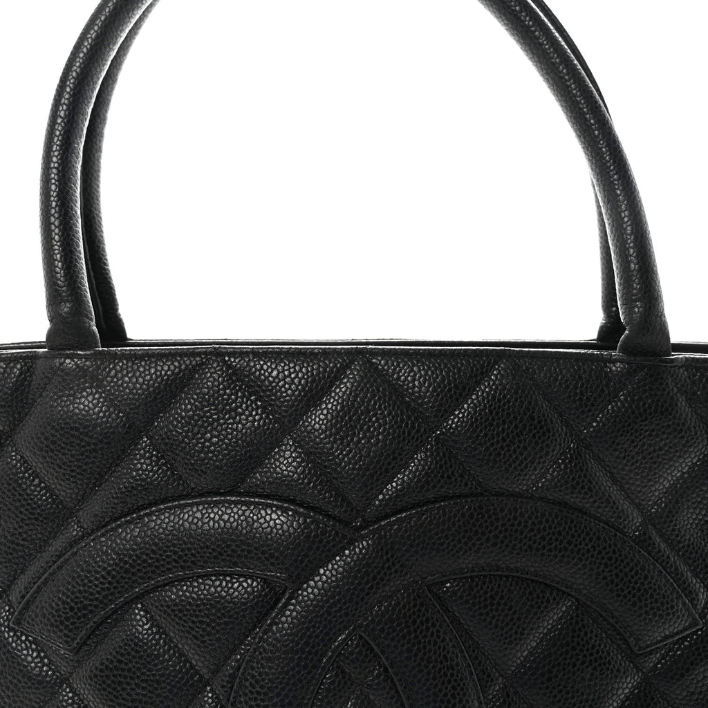 Chanel Caviar Quilted Medallion Tote Black