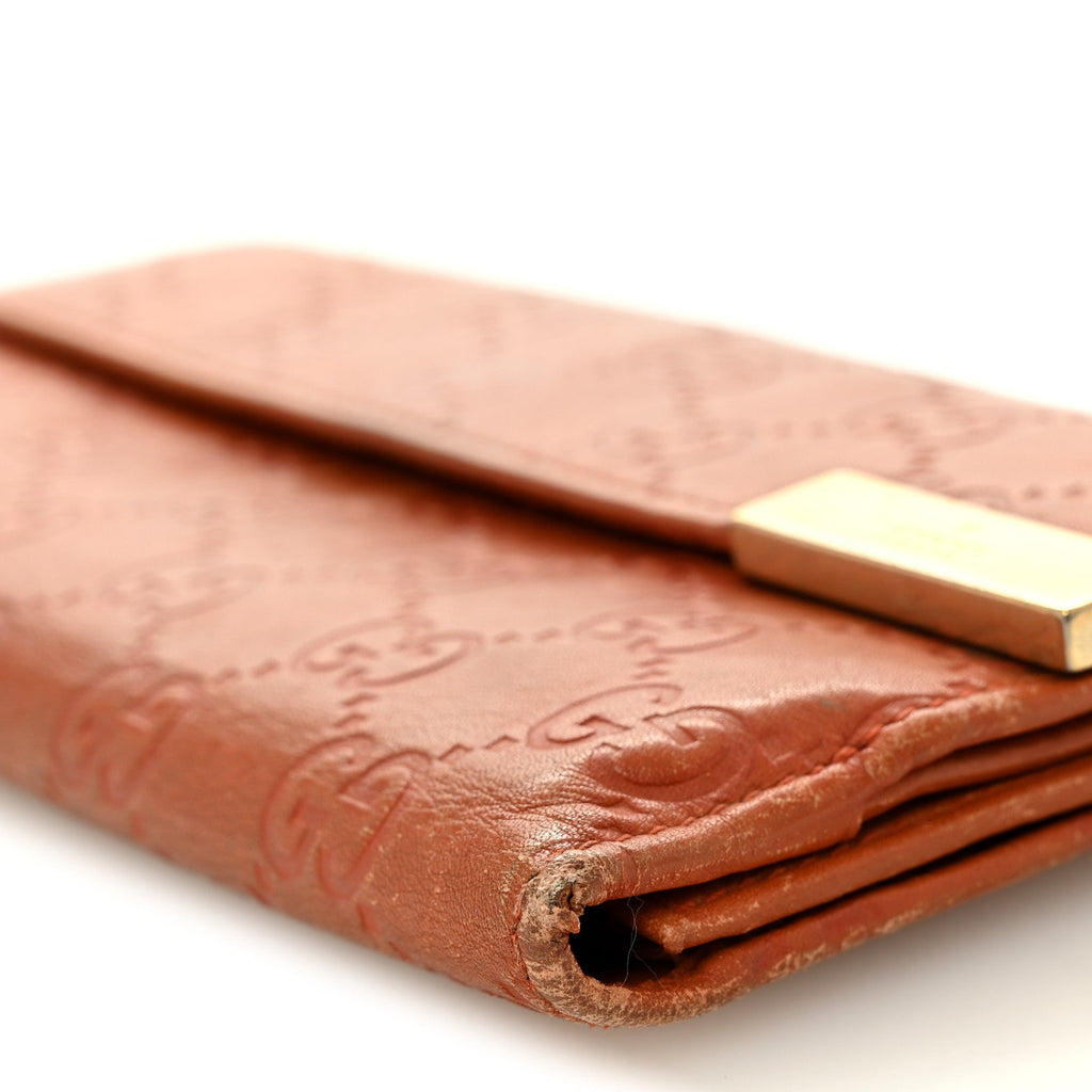 Gucci Guccissima Signature Dice Continental Wallet Orange