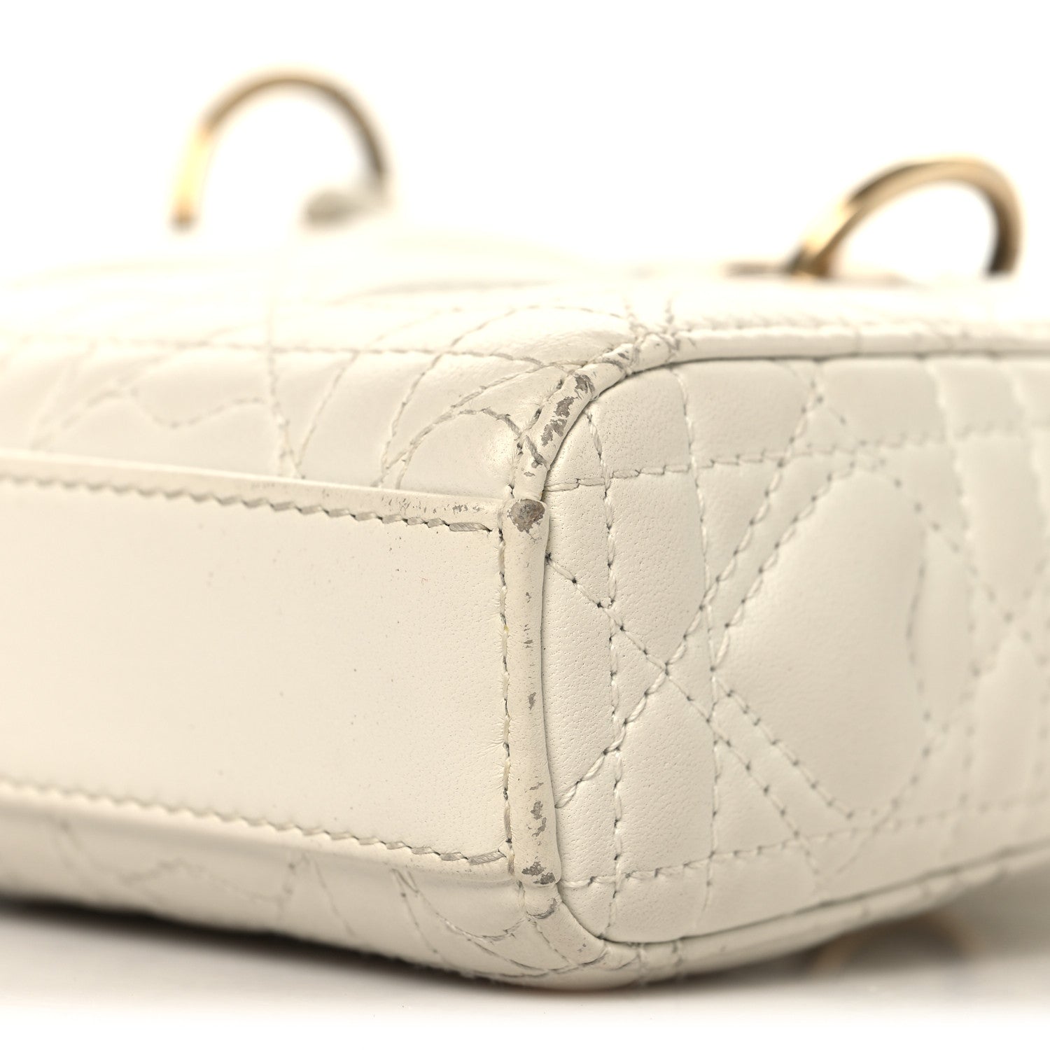 Christian Dior Lambskin Cannage Dioramour Micro Lady D-Joy Latte