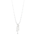18K White Gold Diamond Eternal No 5 Drop Necklace