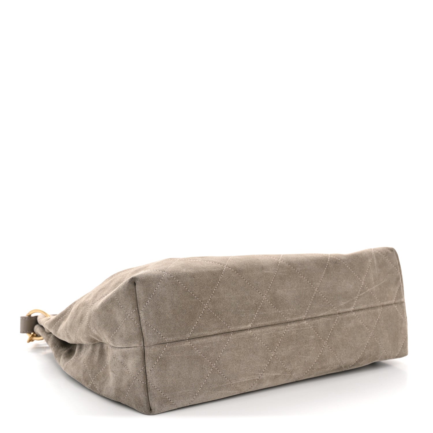 Chanel Suede Calfskin Lambskin Quilted Maxi Hobo Grey