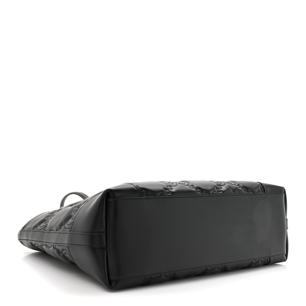 Gucci Calfskin GG Matelasse Medium Ophidia Shopping Tote Black