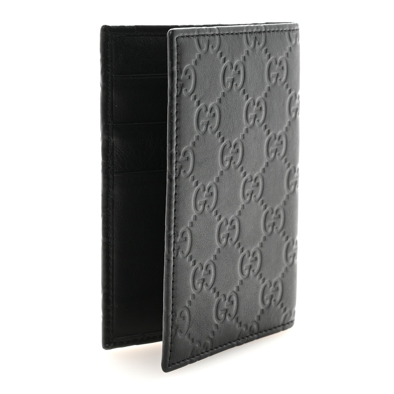 Gucci Guccissima Passport Case Black
