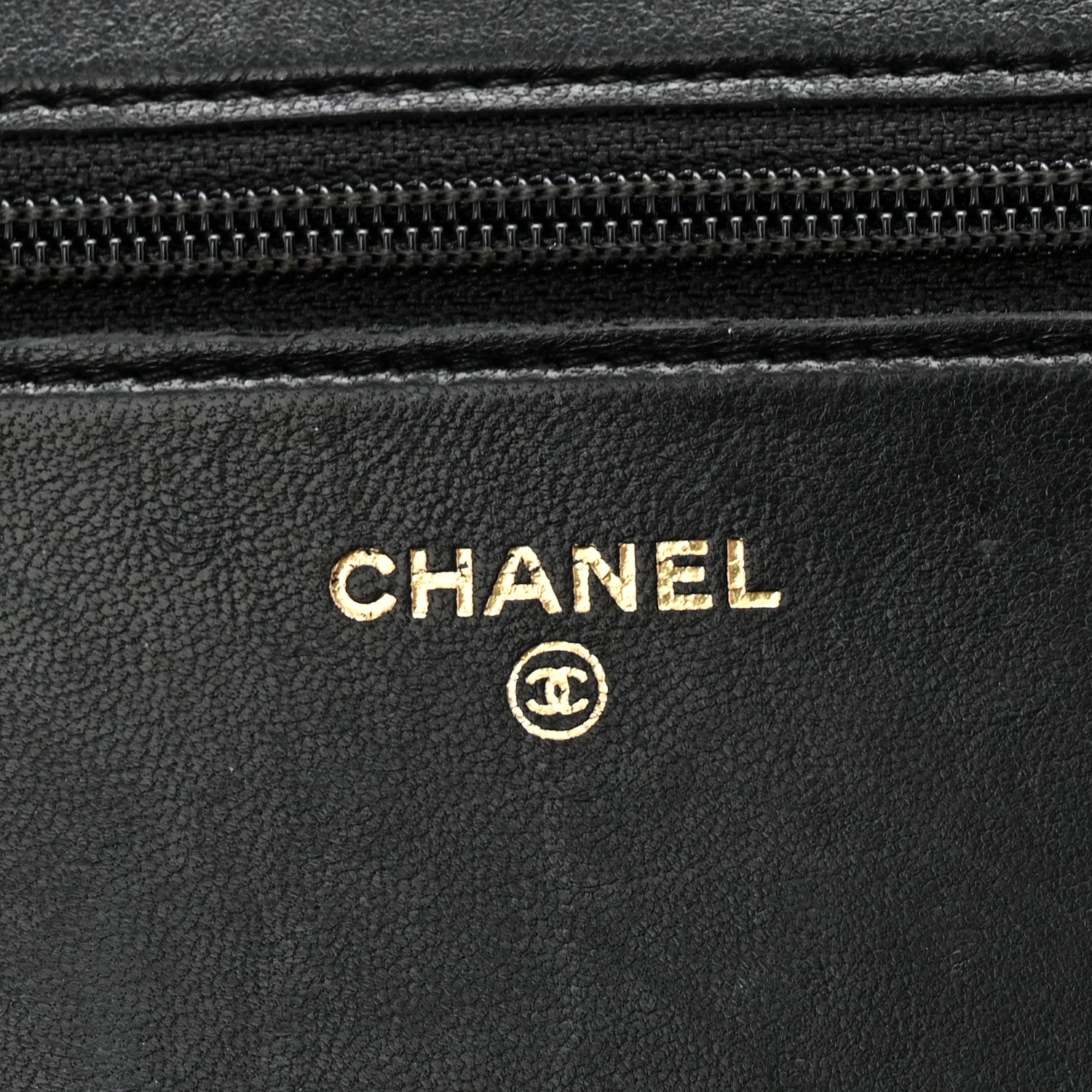 Chanel Lambskin Chevron Boy Wallet On Chain WOC Black