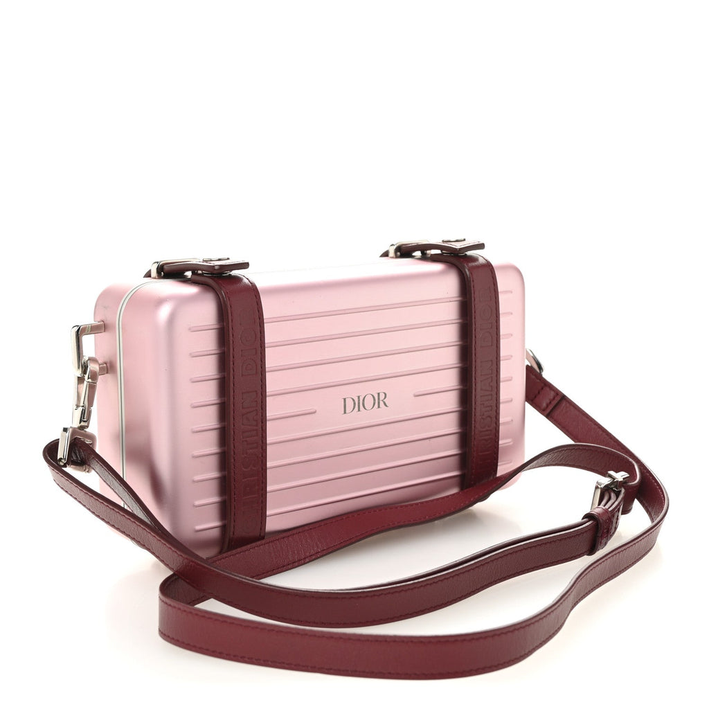 Christian Dior X RIMOWA Aluminum Personal Clutch On Strap Rose