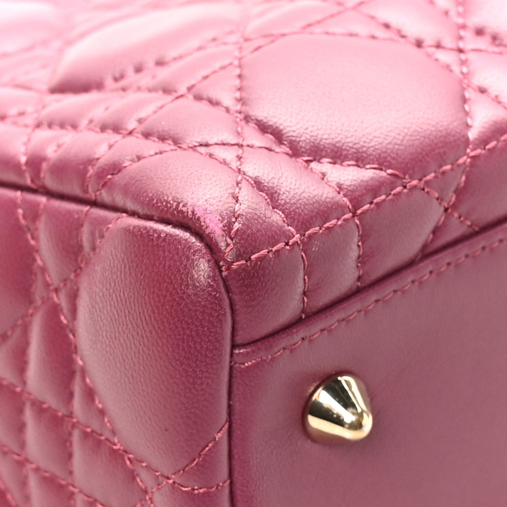Christian Dior Lambskin Cannage Medium Lady Dior Purple