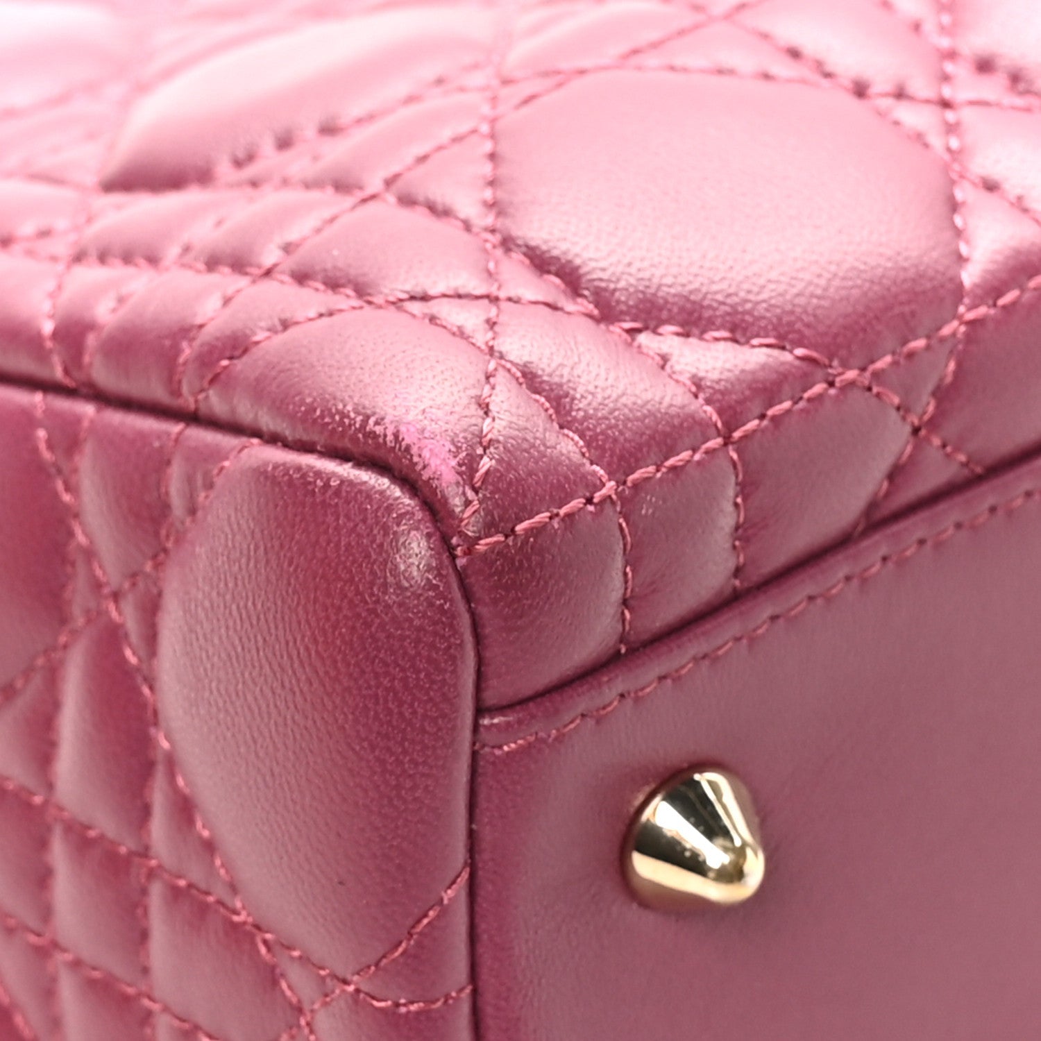 Christian Dior Lambskin Cannage Medium Lady Dior Purple