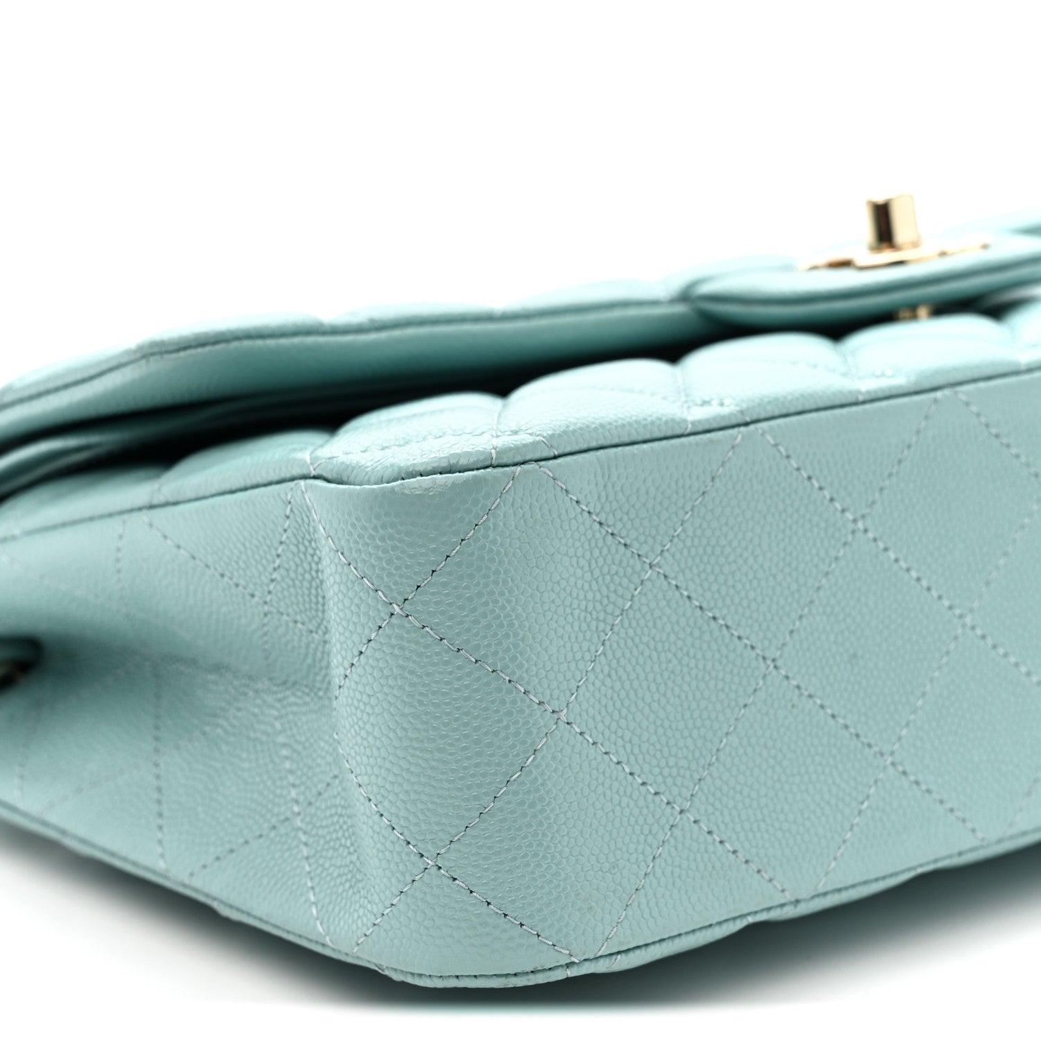 Chanel Caviar Quilted Medium Double Flap Light Blue