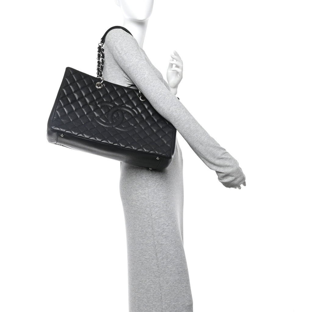 Chanel Caviar Quilted XL Grand Shopping Tote GST Black