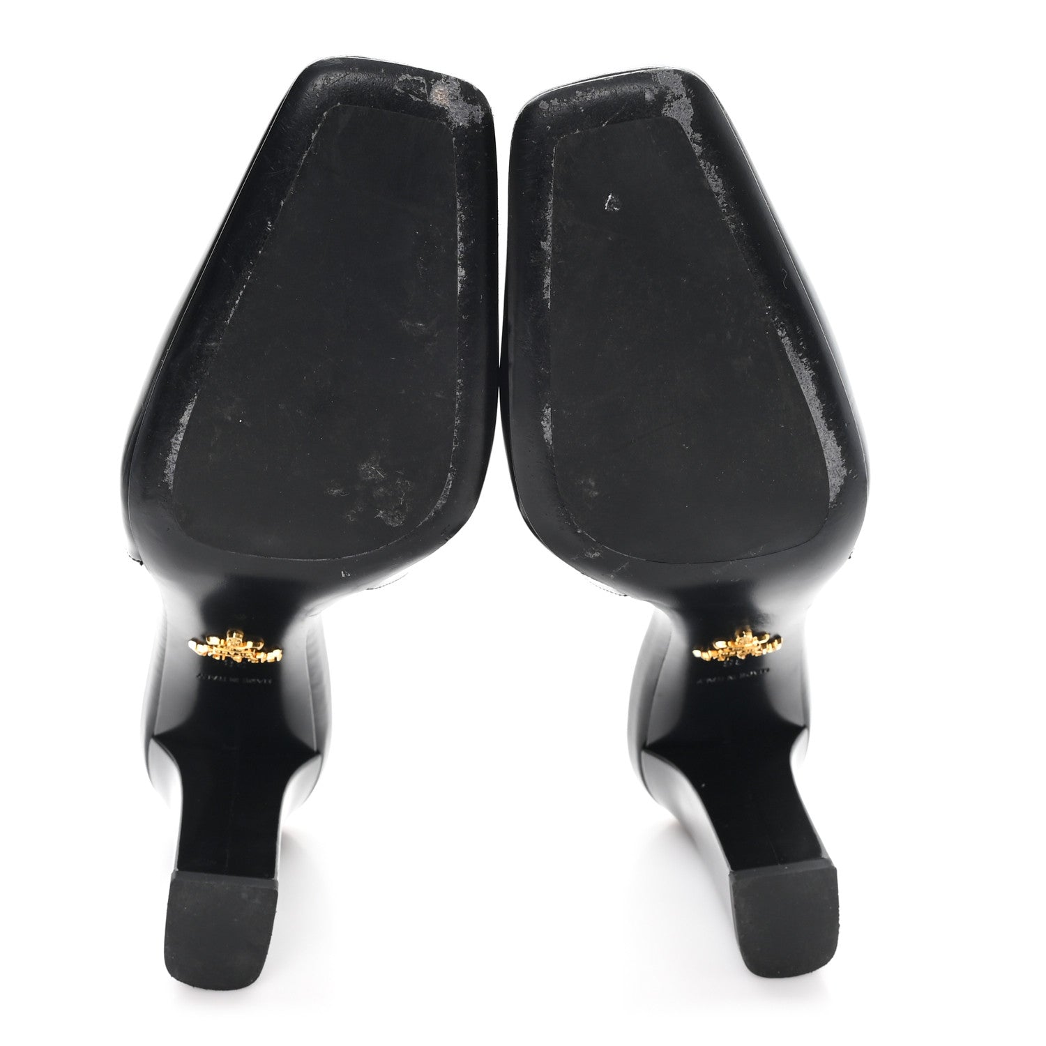 Prada Patent Calfskin Square Toe 85mm Slingback Pumps 38 Black