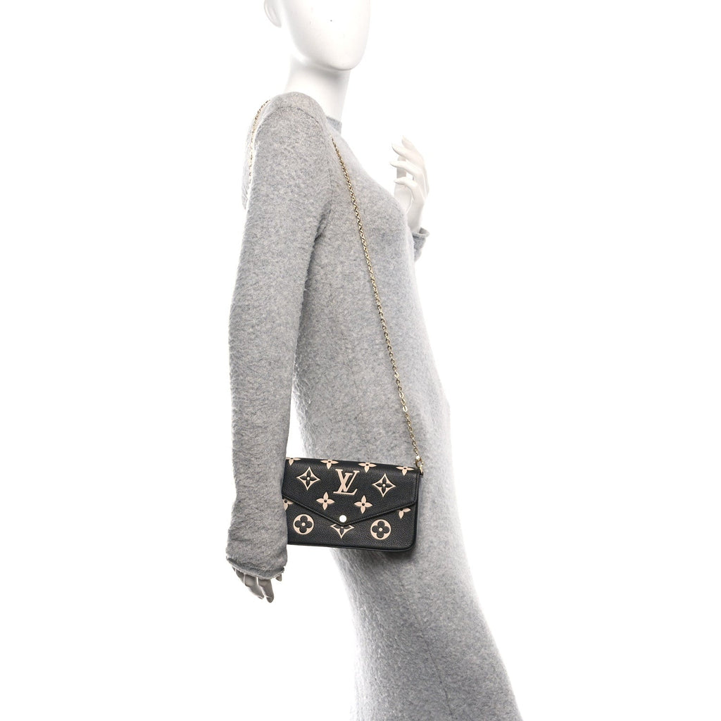 Louis Vuitton Empreinte Monogram Giant Felicie Pochette Black Beige