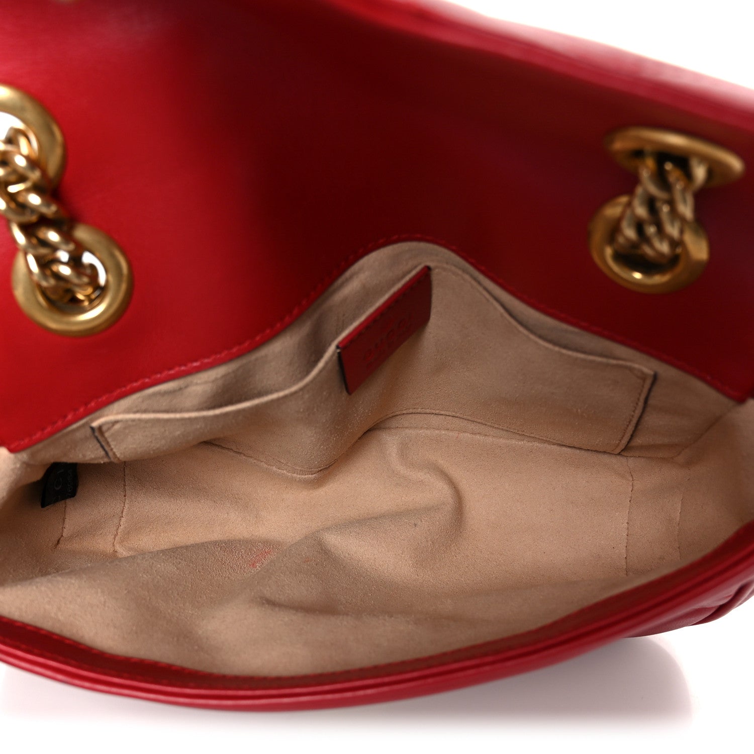 Gucci Calfskin Matelasse Mini GG Marmont Shoulder Bag Hibiscus Red