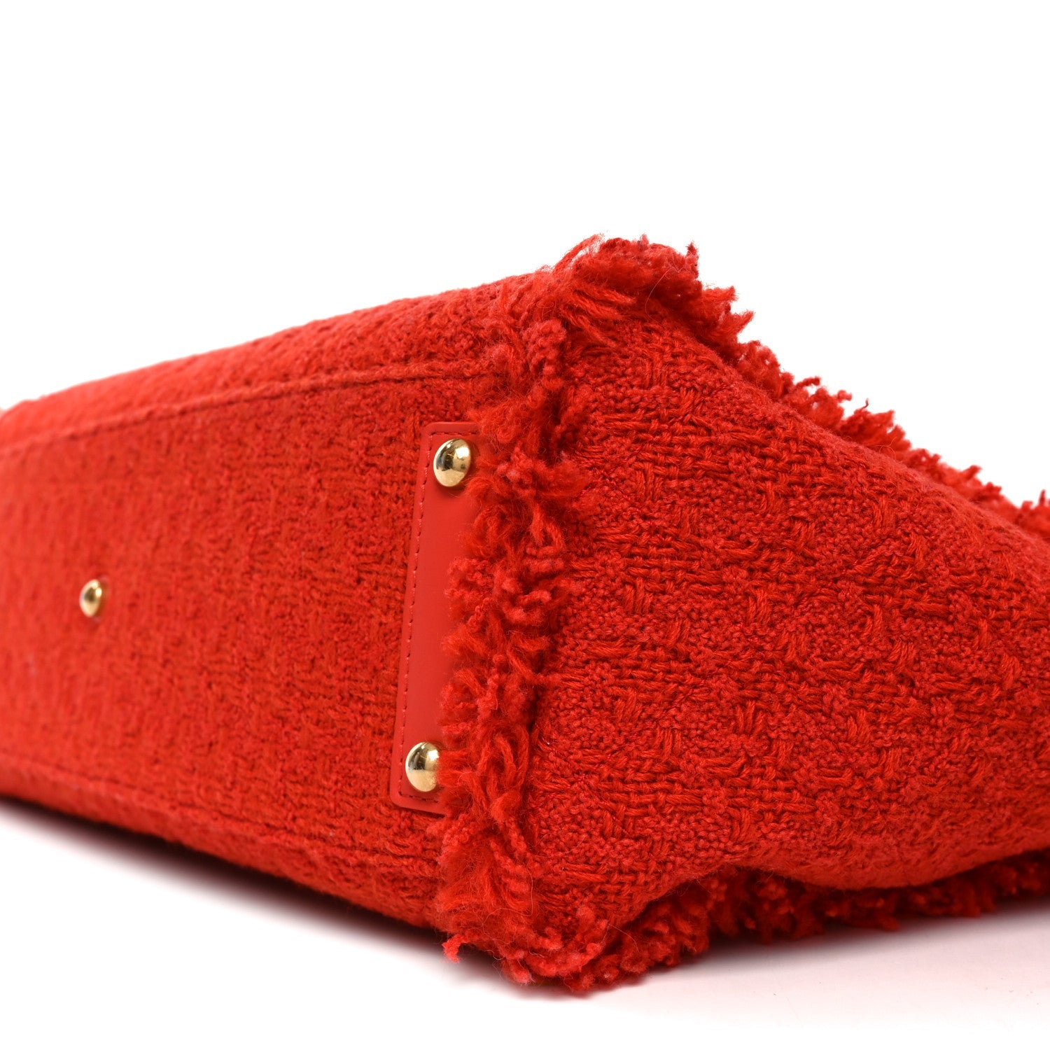 Chanel Wool Tweed Large Zipped Shopping Tote Dark Orange