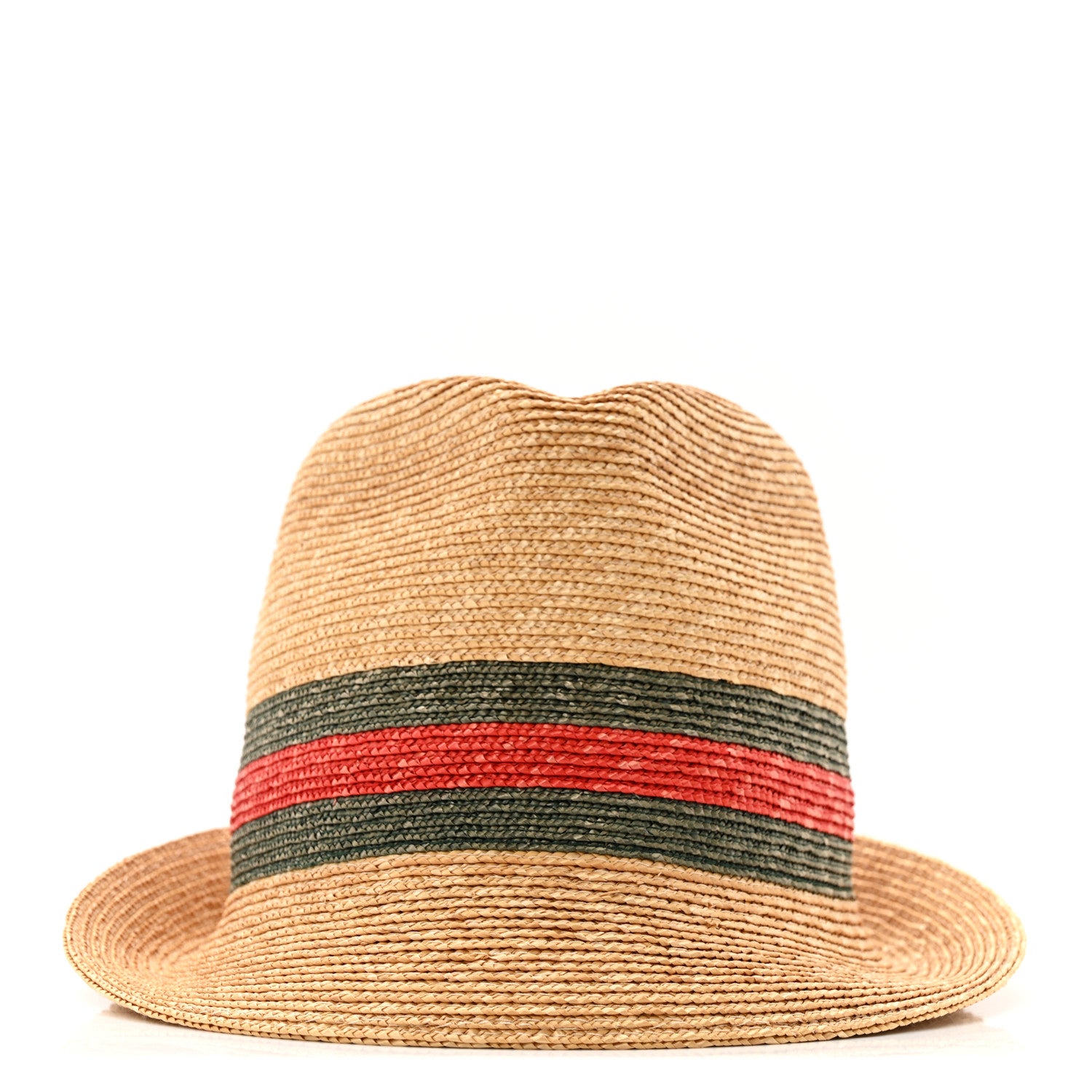 Gucci Abaca Straw Web Fedora Hat S