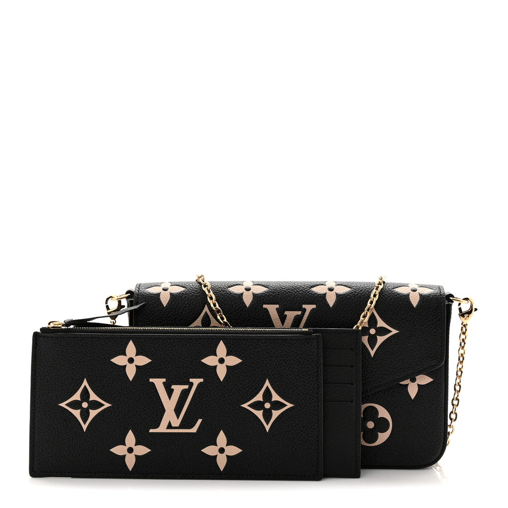 Louis Vuitton Empreinte Monogram Giant Felicie Pochette Black Beige