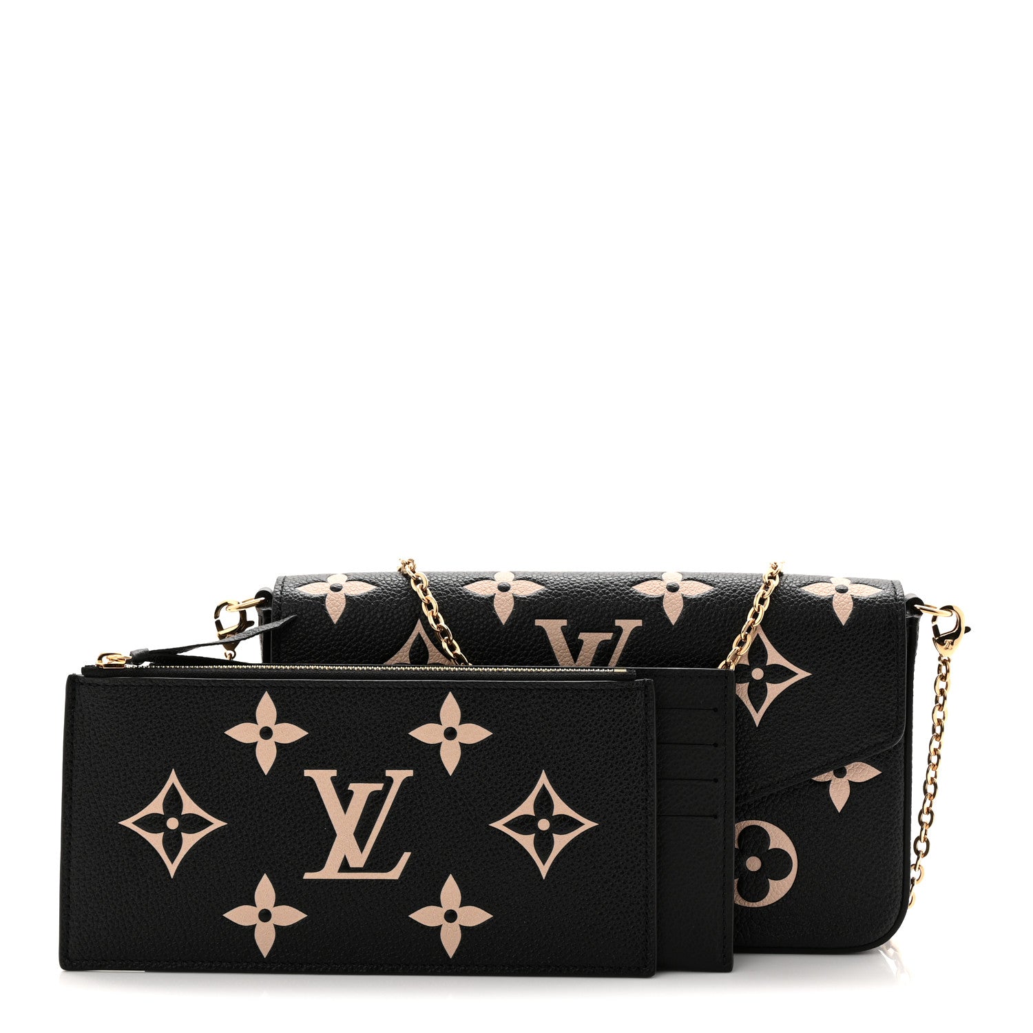 Louis Vuitton Empreinte Monogram Giant Felicie Pochette Black Beige