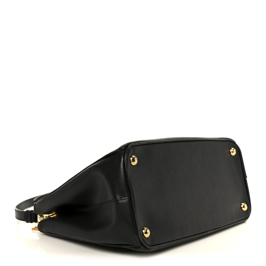 Prada Saffiano Lux Small Galleria Double Zip Tote Black
