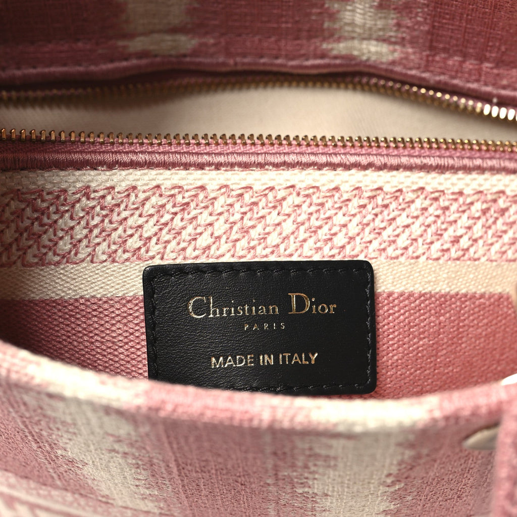 Christian Dior Canvas Medium D-Stripes Lady D-Lite Pink
